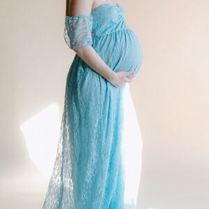 Light blue maternity dress